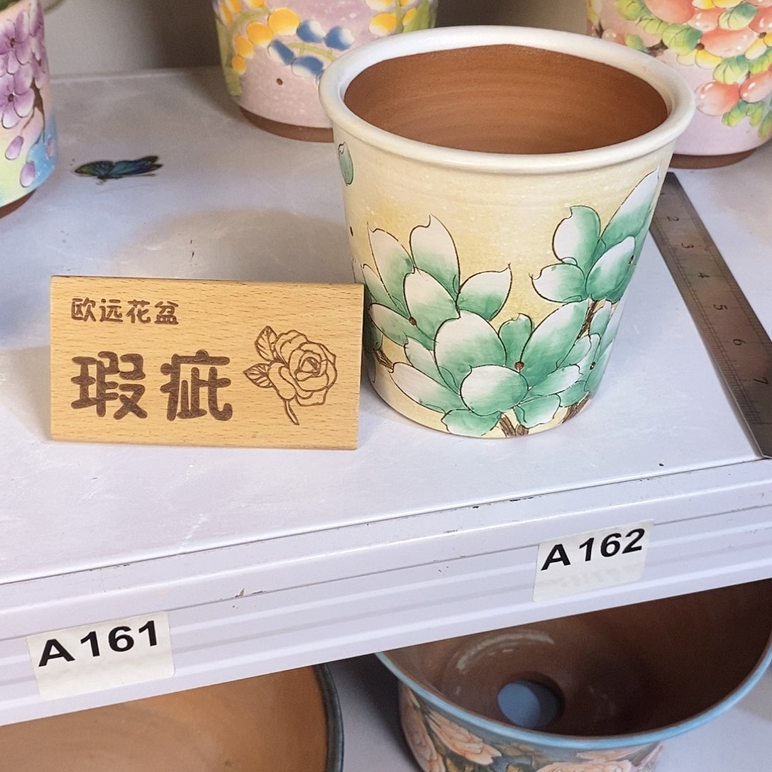 紫砂花盆红陶手绘花盆