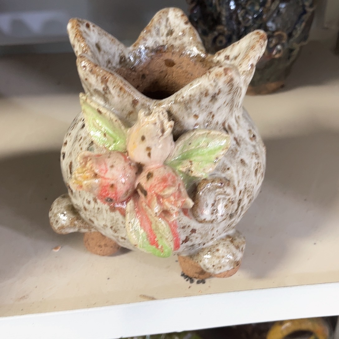 泥塑古镇炻陶花盆