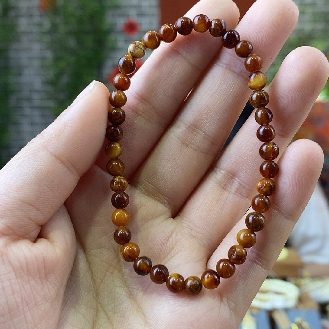 蜜蜡珠宝奇石未镶嵌蜜蜡手串5.0mm