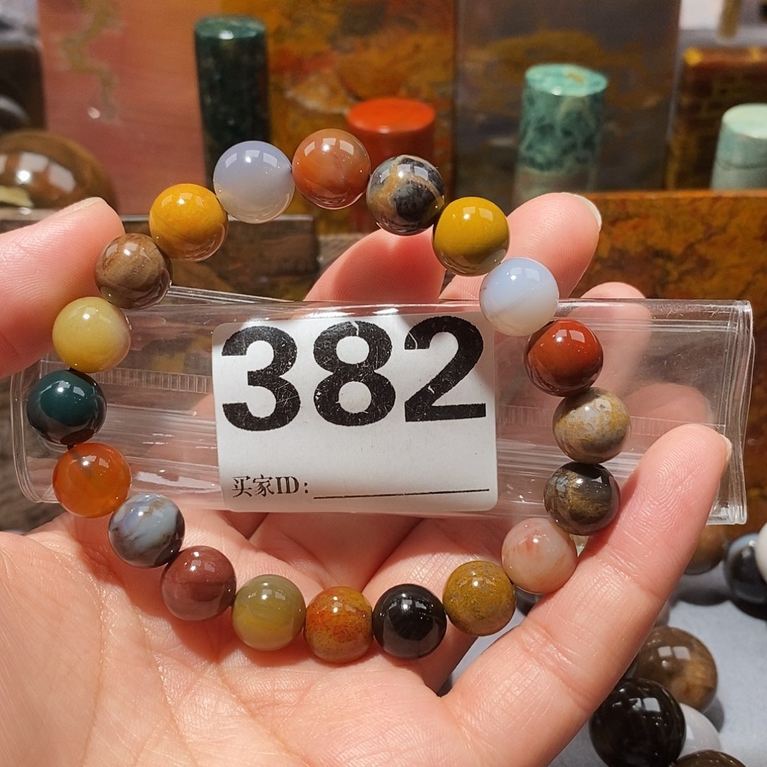 硅化玉未镶嵌天然北票硅化玉手串卡10.5