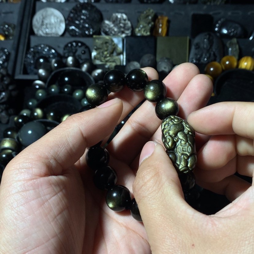 【闪购商品】黑曜岩珠宝奇石未镶嵌凌*