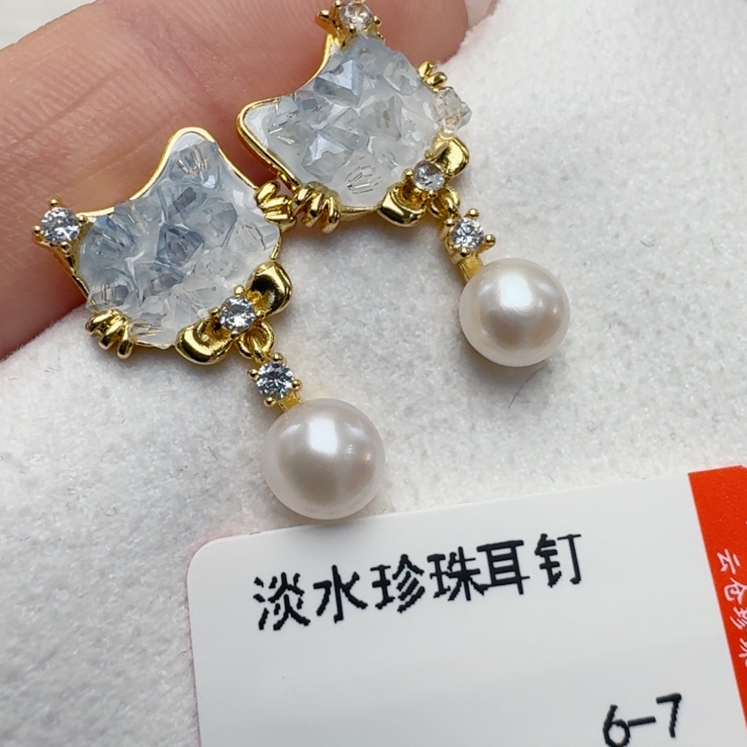 淡水珍珠未镶嵌耳饰@@nn035