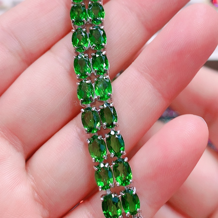 透辉石手链银S925镶嵌