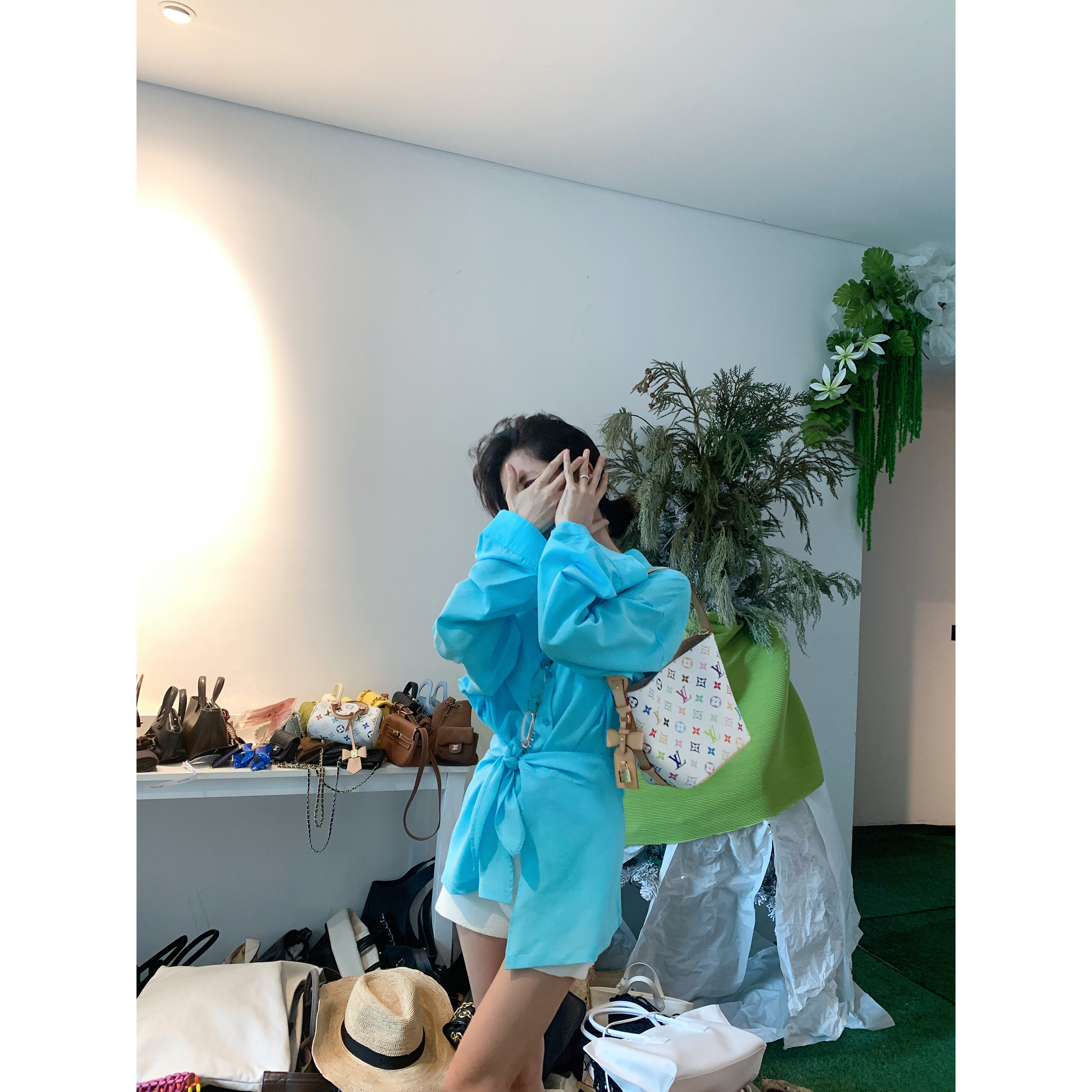 夏季新款断码捡漏.‘生以悦己’ 系腰款修身衬衣 4077/11