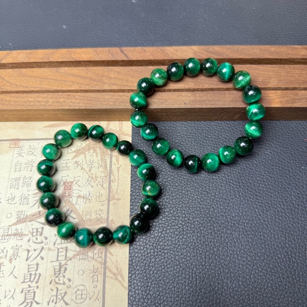 天然绿金沙虎眼手串-z1034-多样性发一