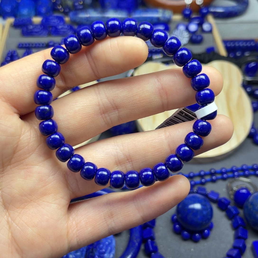 青金石未镶嵌老型手串7+