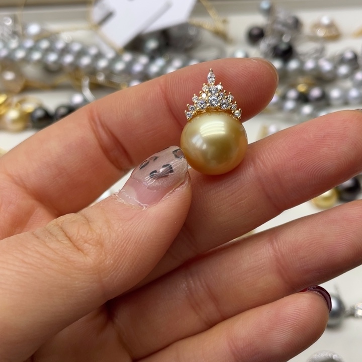 海水珍珠吊坠(不含链)银S925镶嵌