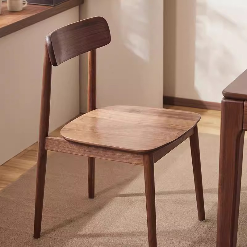 北美黑胡桃木格林椅家用餐椅现代简约靠背椅全实木北欧书桌休闲椅