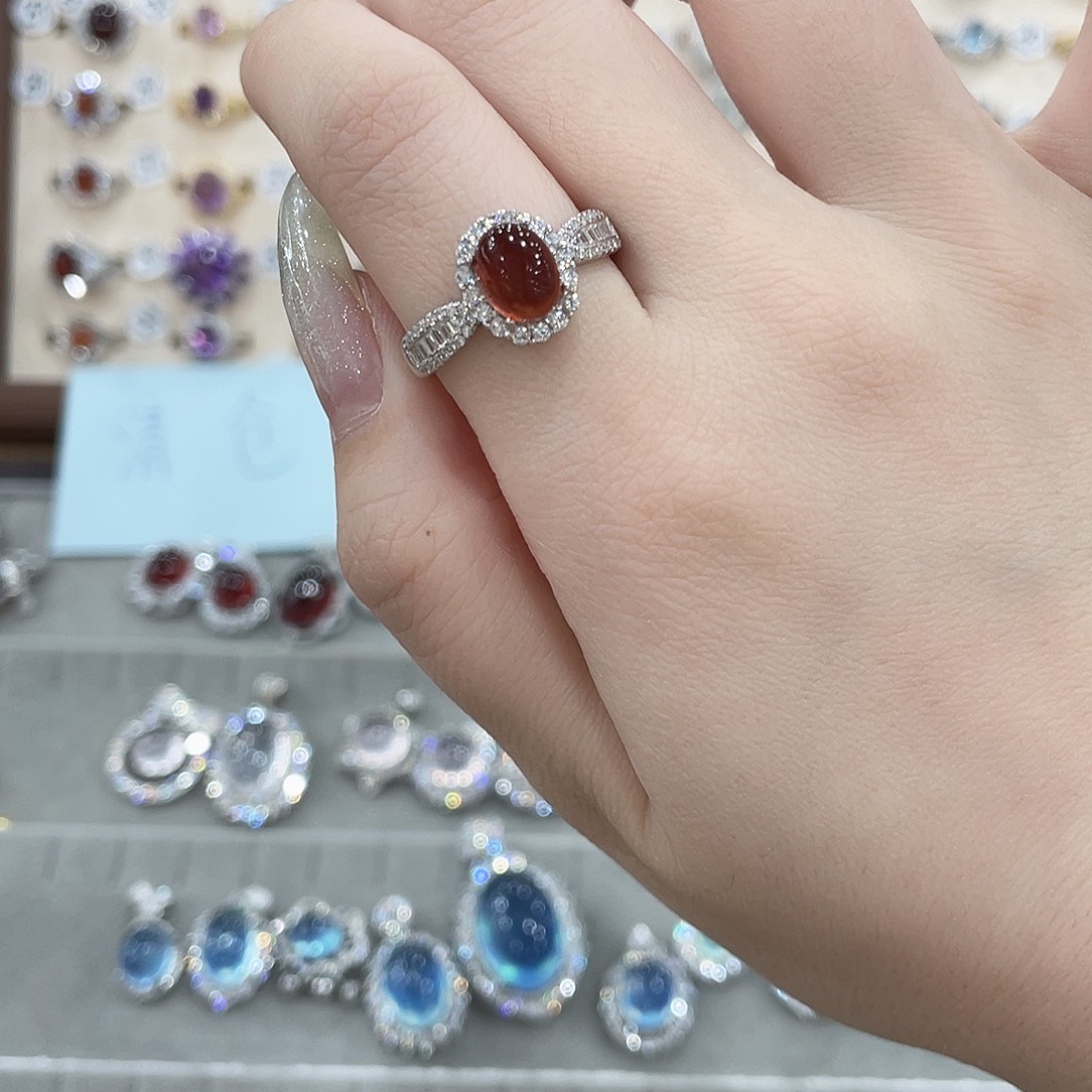 蛇纹石玉戒指手链项链银S925镶嵌蜜**贝