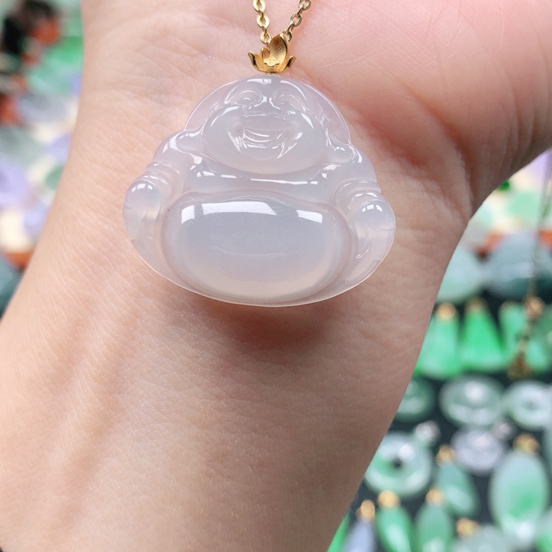 吊坠(不含链)18K金镶嵌翡翠