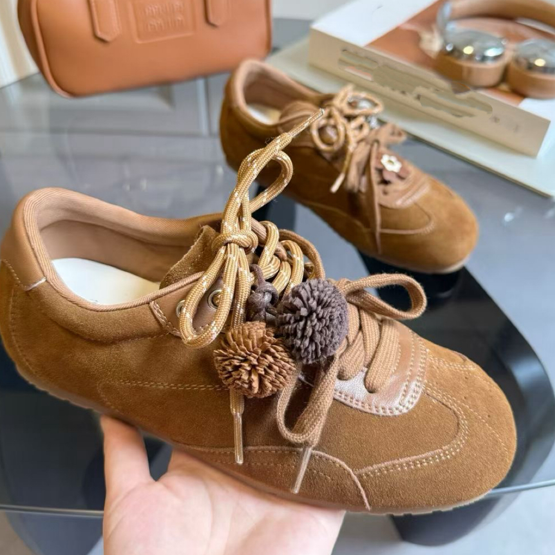 2025秋季复古德训鞋时尚休闲鞋女士棕色单鞋低帮平底