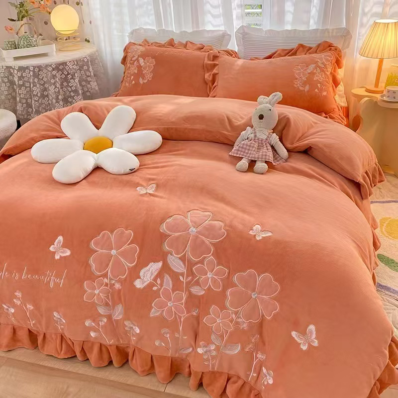 高端花儿朵朵臻棉绒四件套