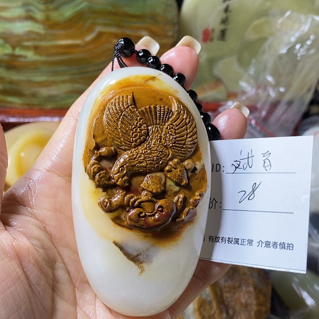 石材斌*古青石手把件