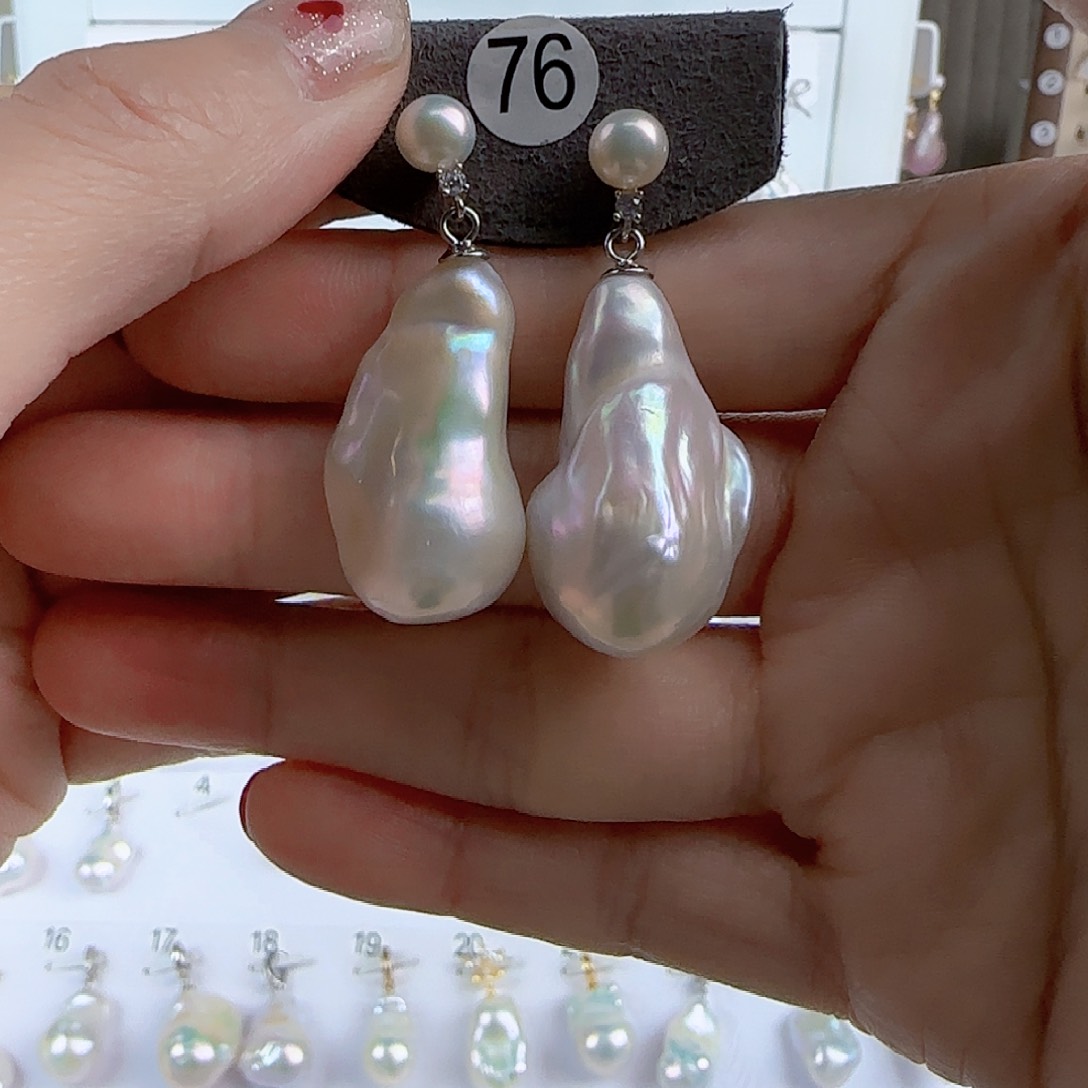 淡水珍珠耳饰未镶嵌A***心