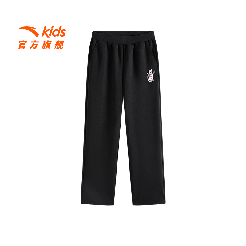 安踏儿童女大童针织运动长裤2025新款上新舒适亲肤青少年弹力裤子