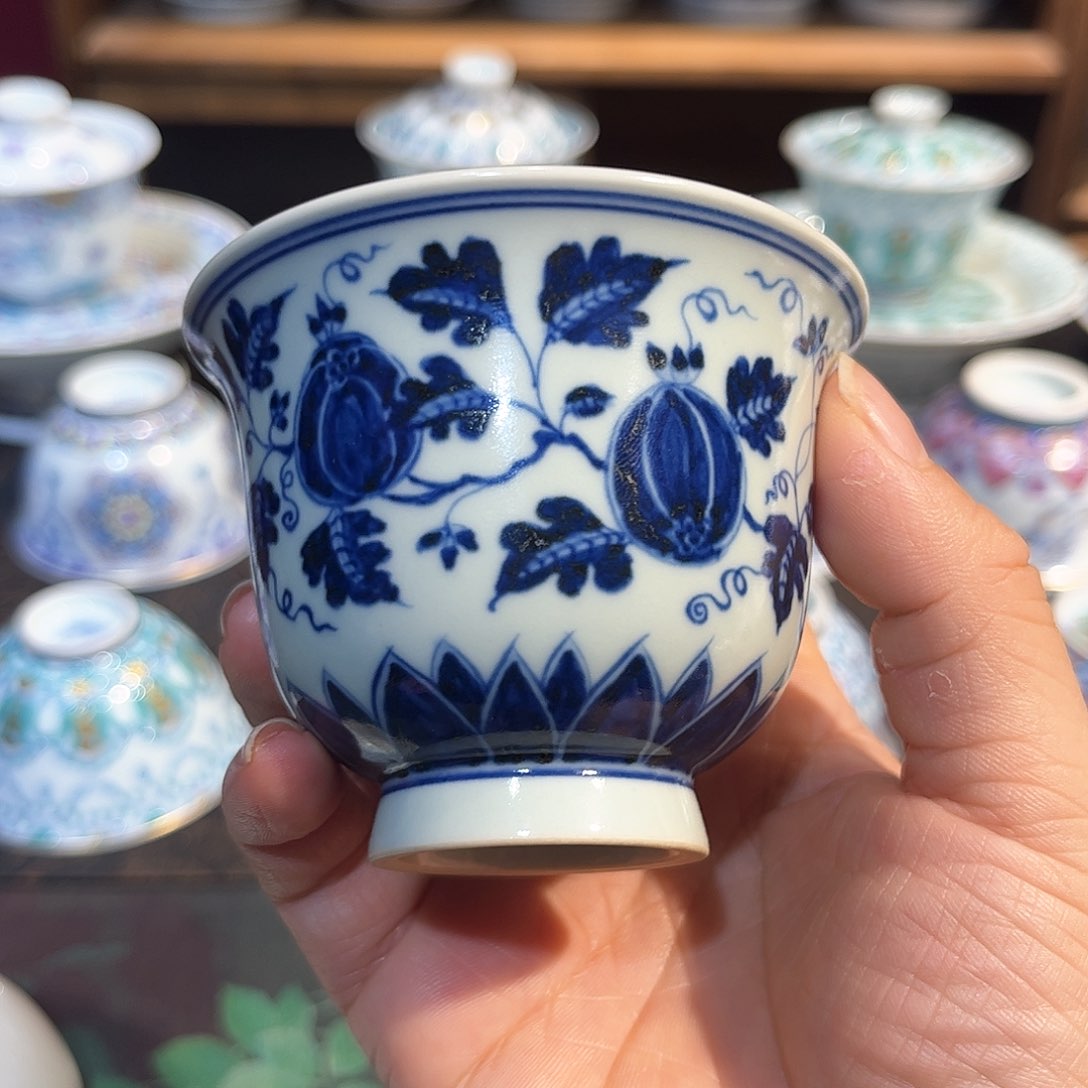 柴窑福利青花主人杯。。。。。。