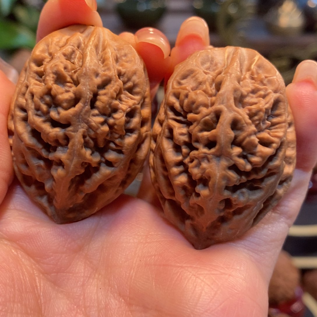 文玩核桃吊坠打****水老树珊瑚纹35