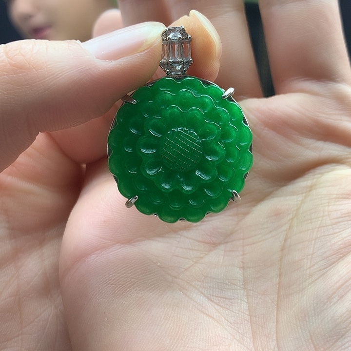 翡翠银S925镶嵌颈饰