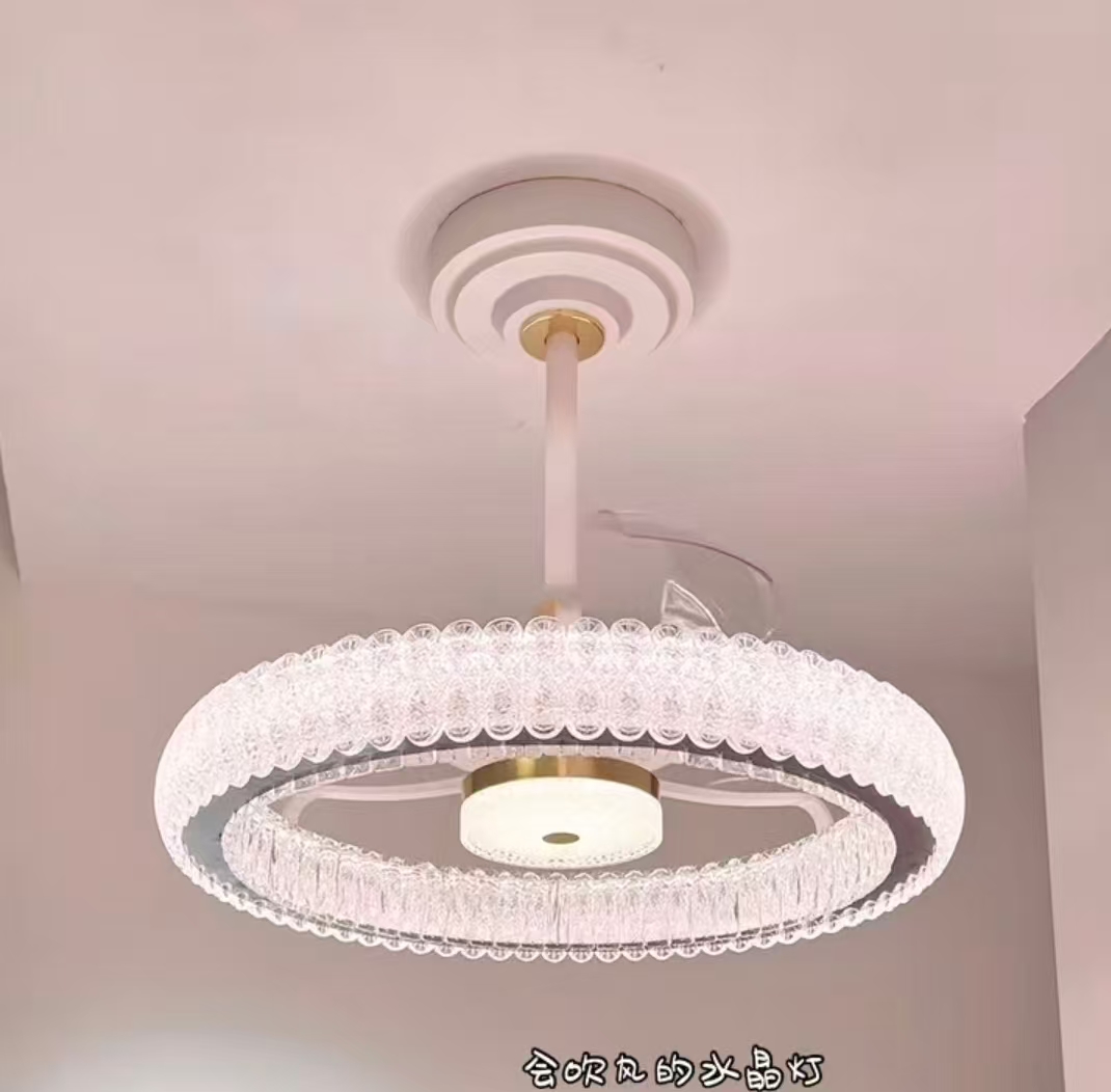 吸顶灯新款轻奢LED隐形风扇灯爆款餐厅卧室灯中山灯具餐厅吊灯