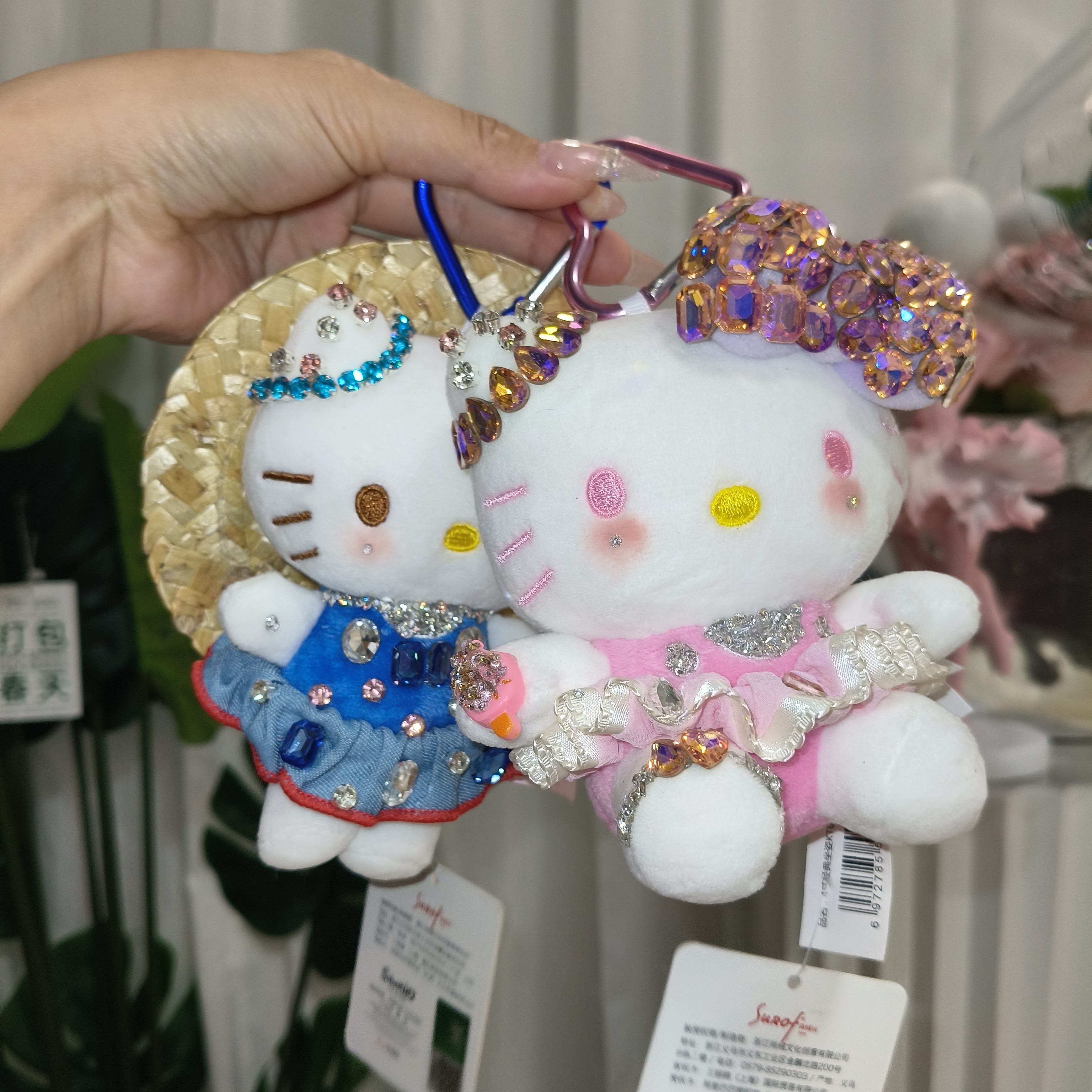 鲸喜家重工款手作贴钻kitty挂件送闺蜜朋友七夕节礼物