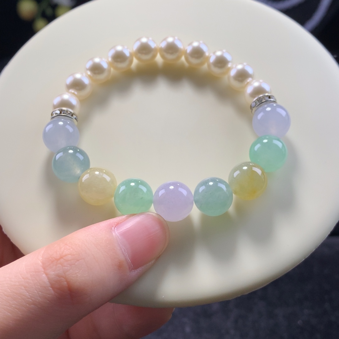 未镶嵌手串翡翠卡10马卡龙