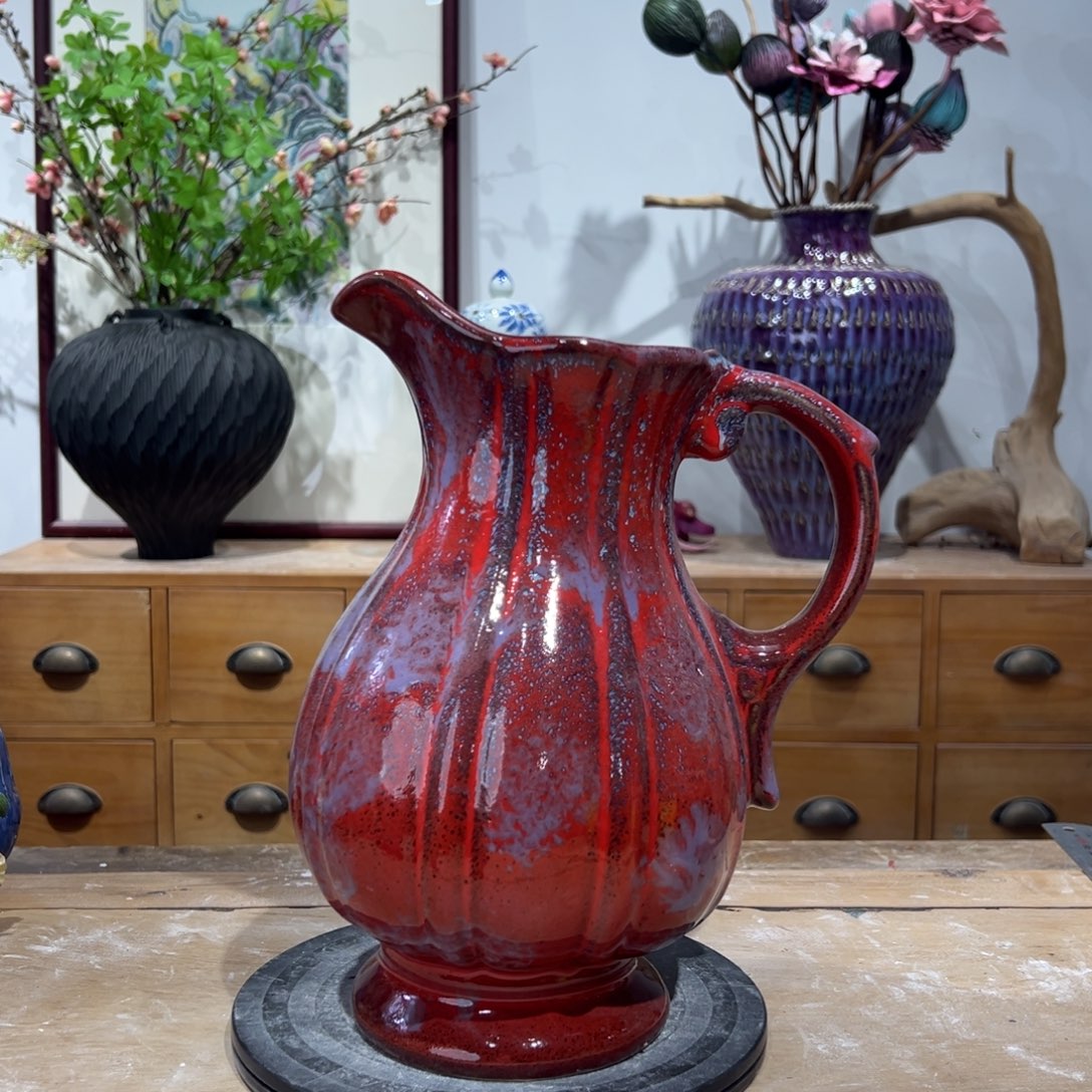 摆件陶瓷花瓶高27口8 