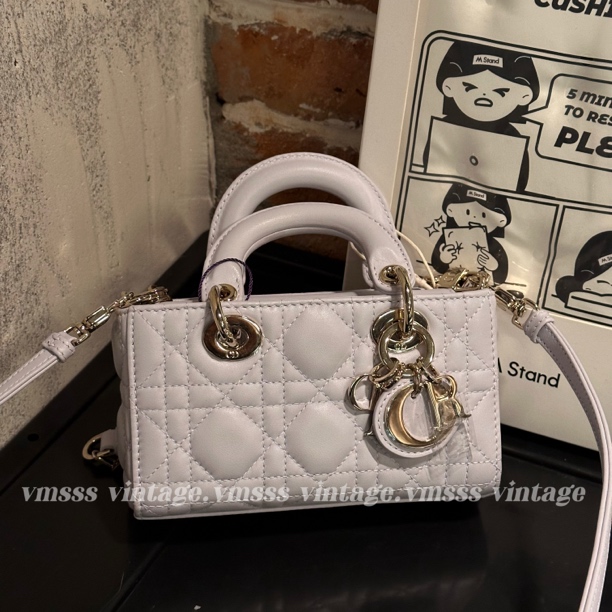 99新 DIOR/迪奥 （定金链接）25年 djoy超迷你浅紫色羊皮单肩包