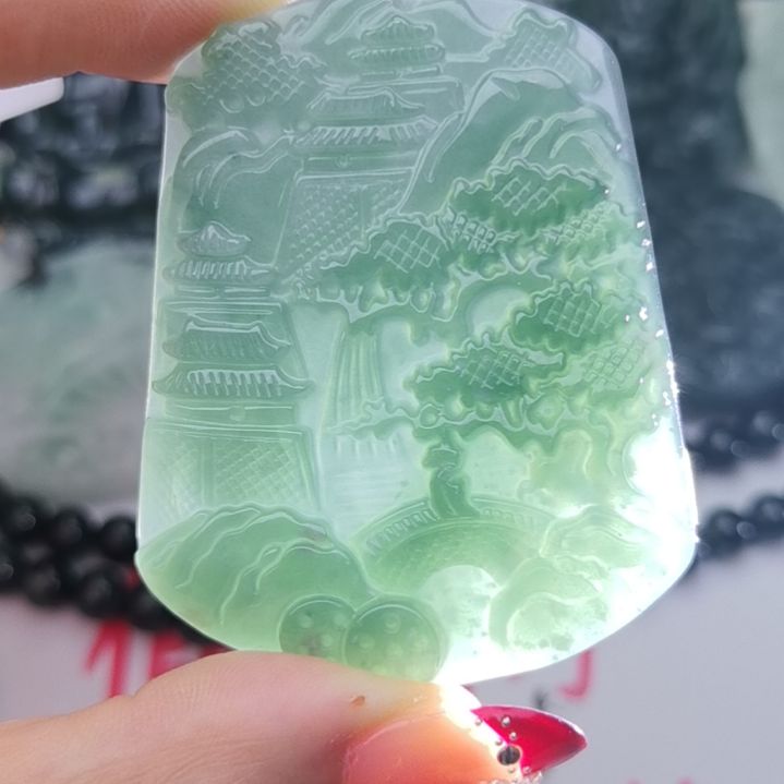 翡翠颈饰未镶嵌天然的A货翡翠多样性发货