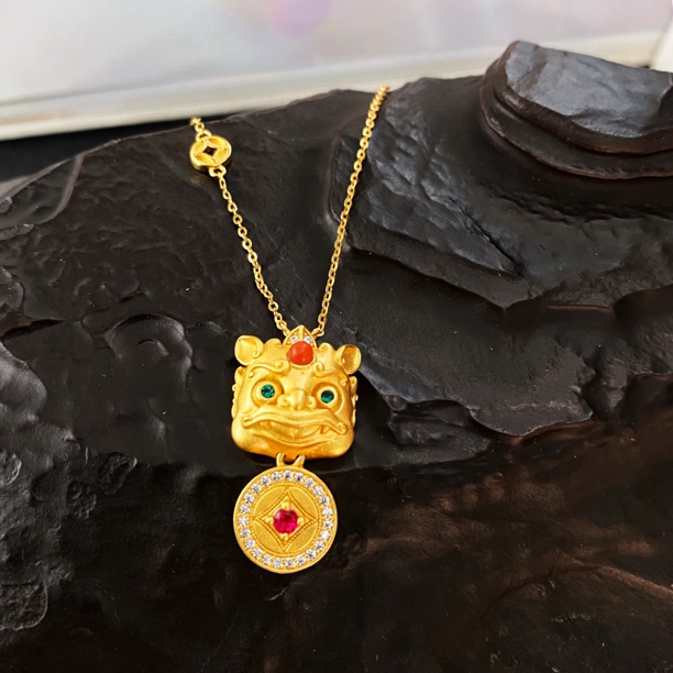 坠链均925银 古法国风貔貅轻奢百搭项链77250010