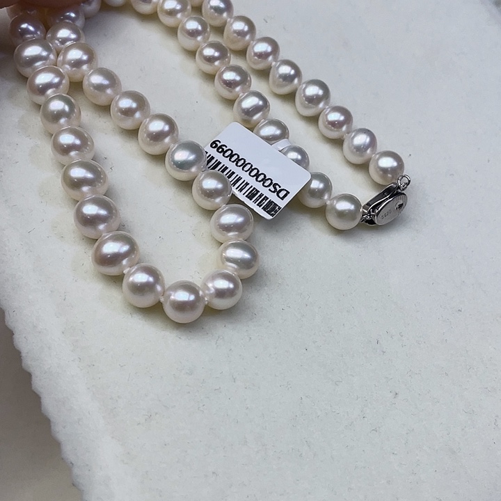 颈饰淡水珍珠银S925镶嵌卡9到10高品极光冷光白炫彩毕业级
