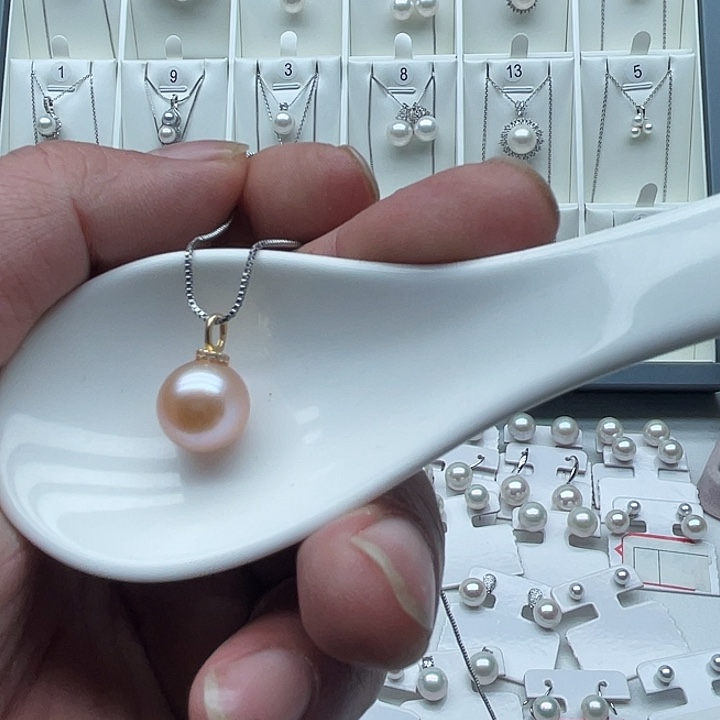 淡水珍珠吊坠(不含链)银S925镶嵌