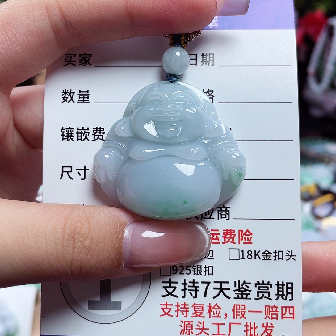 翡翠未镶嵌颈饰佛公14
