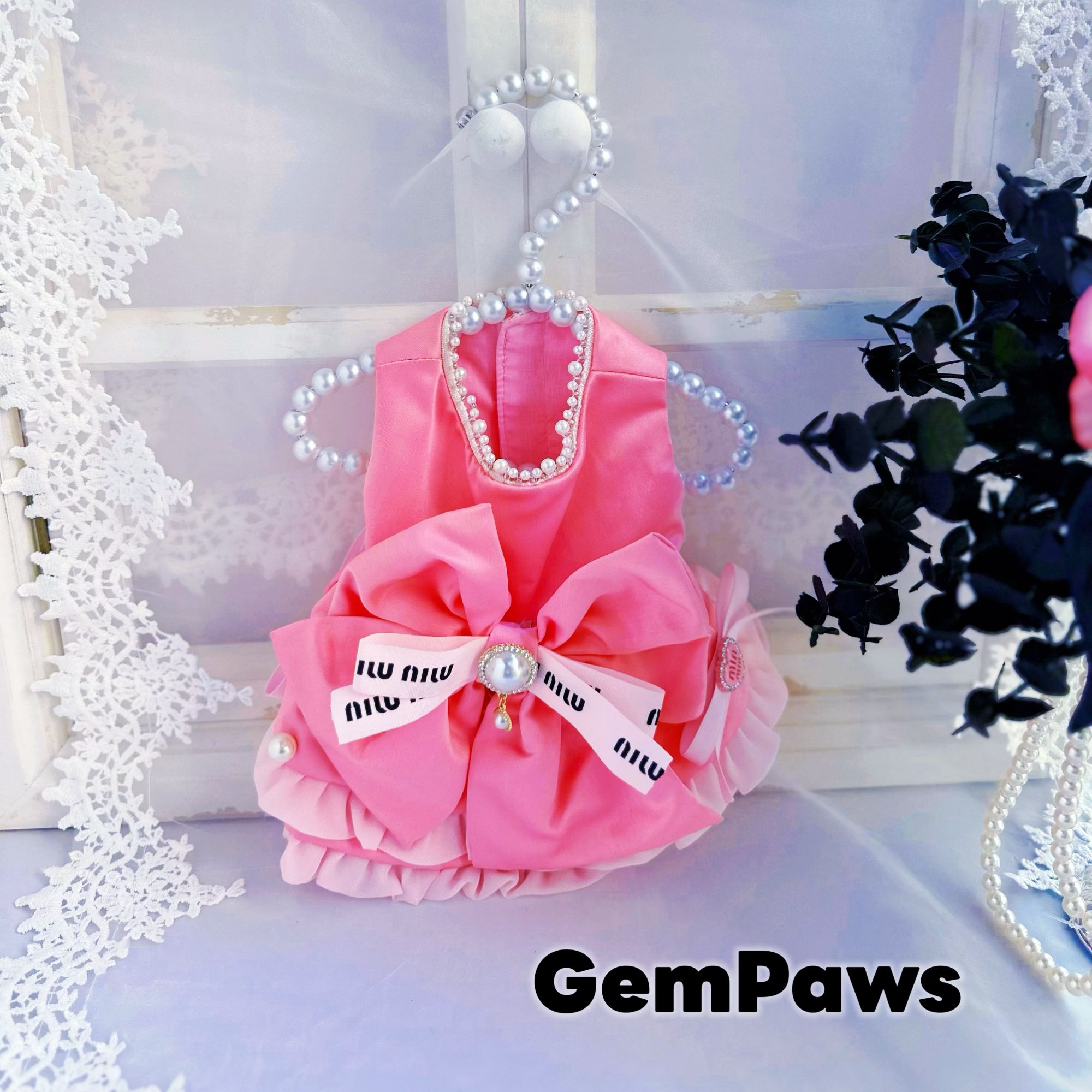 GemPaws高定宠物衣服2026年春季新款时尚大牌风重工宠物连身裙