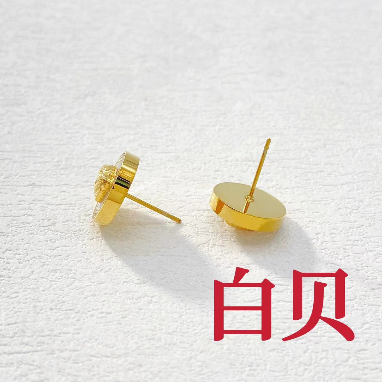 钛钢耳饰 木木（AG3845）回形纹刻印耳钉养耳洞