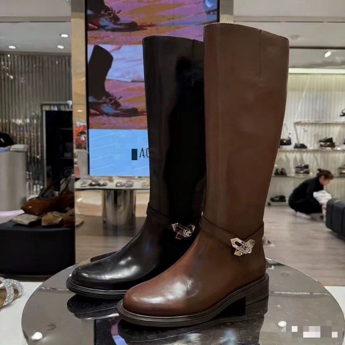 043时装靴新款爆款百搭时尚长靴骑士乐章女靴AJ48