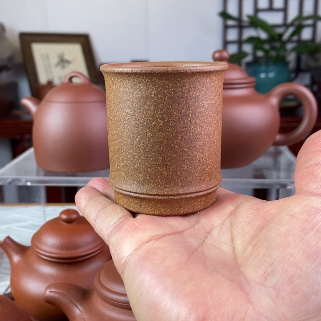 茶杯紫砂降坡泥竹节杯零添加90cc
