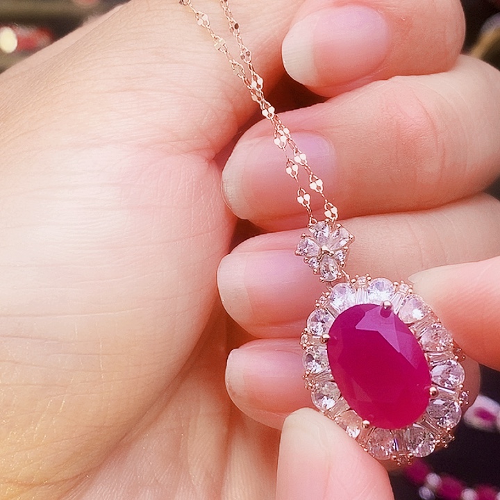 颈饰红宝石银S925镶嵌
