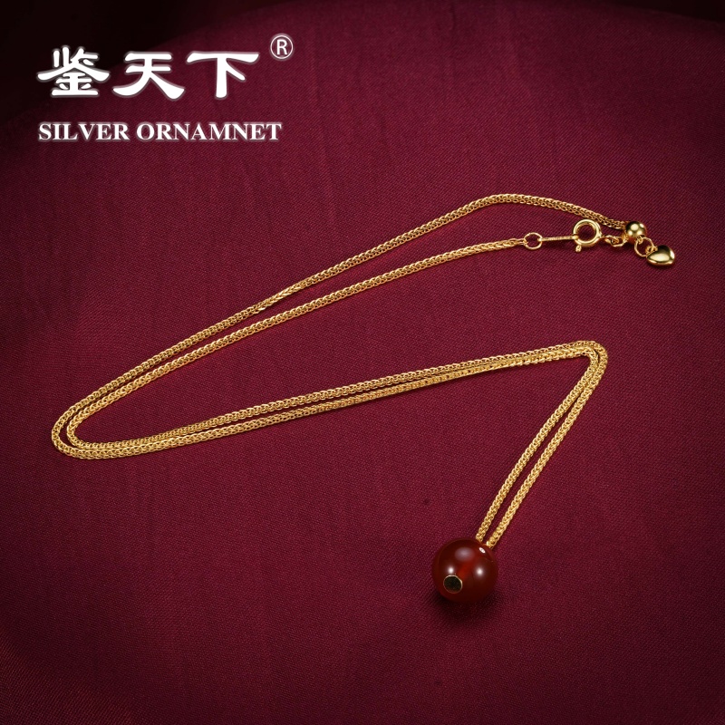 链子925银 镀金项链女款简约百搭锁骨链毛衣链05700082