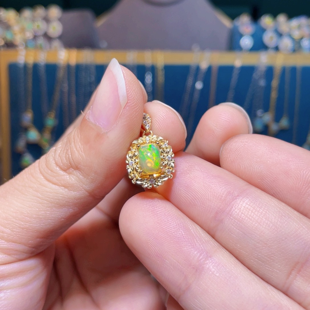 欧泊吊坠）银S925镶嵌