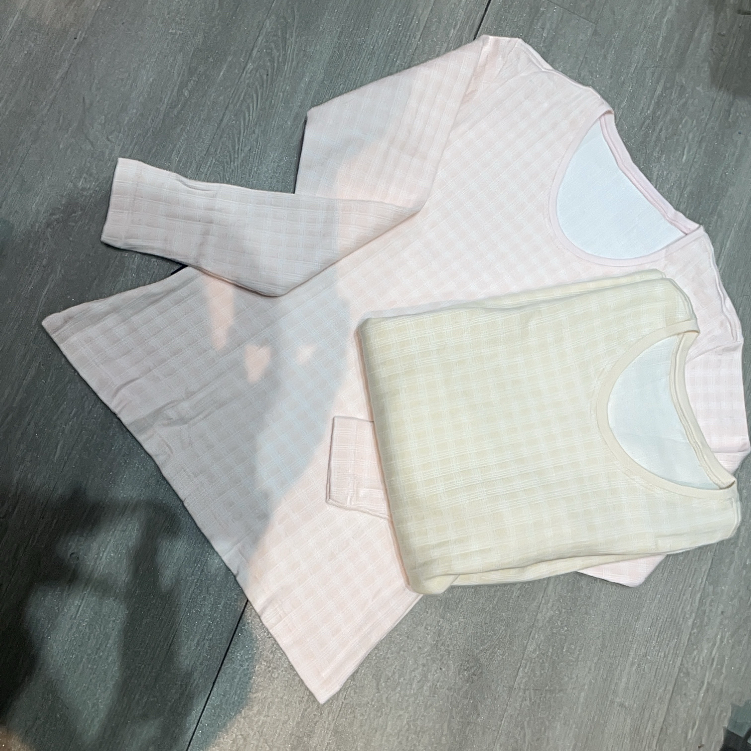 秋冬夹棉条纹圆领时尚百搭保暖针织衫粉偏小（微瑕）-果梓221