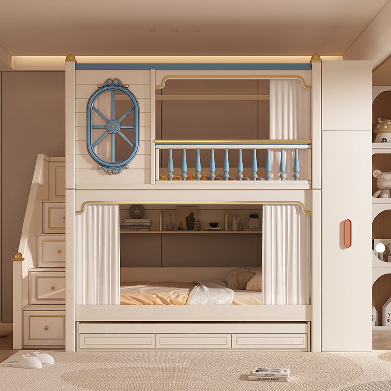儿童床树屋上下床双层床互不打扰子母床小户型高低床上下铺姐弟床