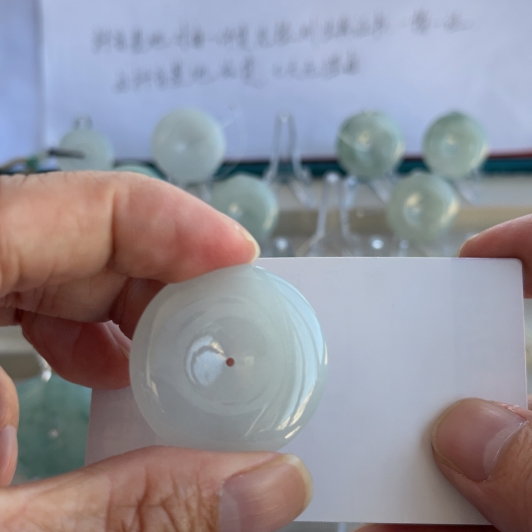 翡翠未镶嵌颈饰天然缅甸翡翠a货平安扣34*5.7