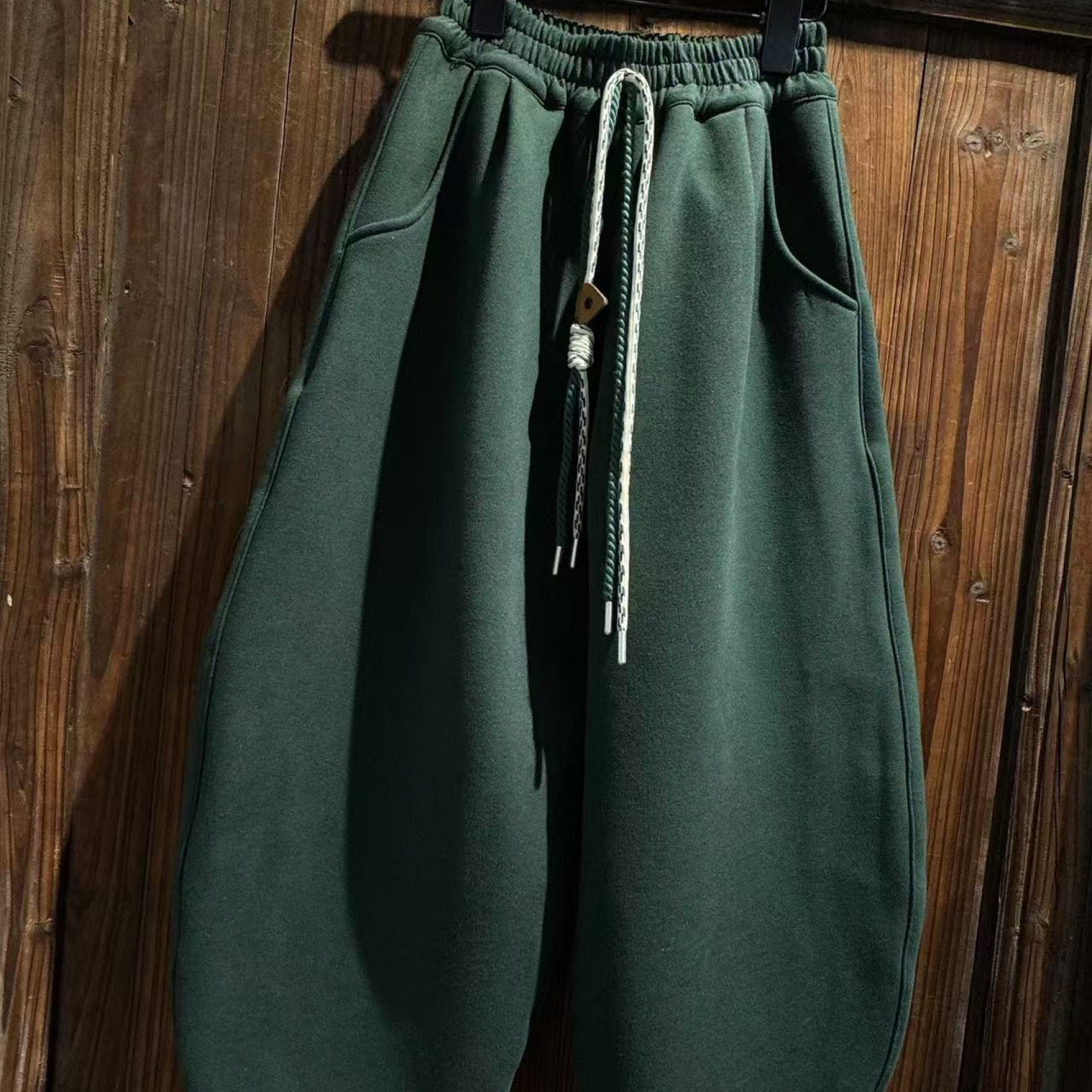 吾2024【Y】12月13日 儿童男童女童绿色加绒卫裤2310-