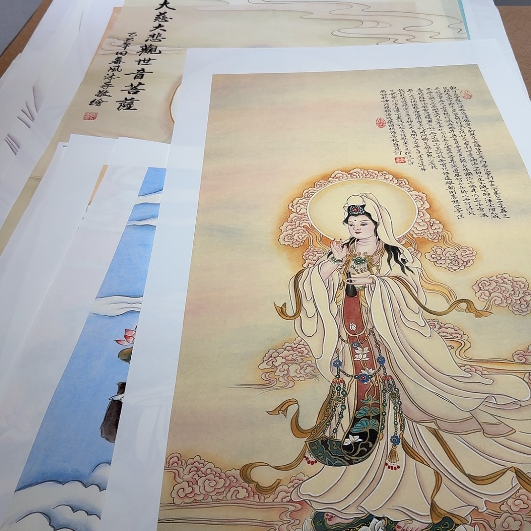 日***日国画观音菩萨一副作品