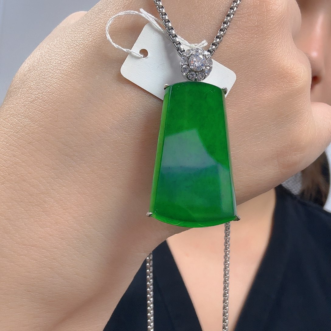 翡翠银S925镶嵌吊坠(不含链)