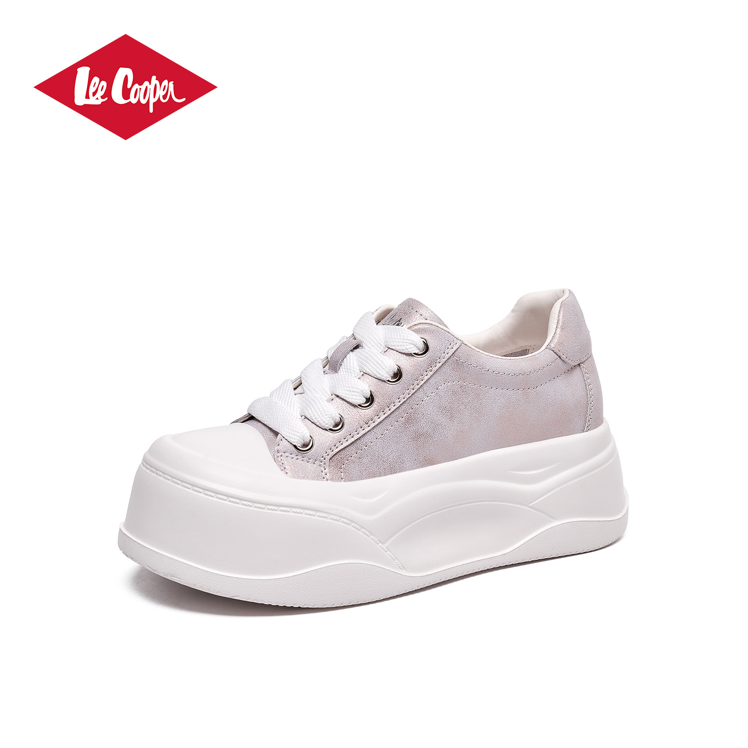 LEE COOPER【烟雨予诗】厚底增高小白鞋女2025春夏款百搭板鞋休闲鞋