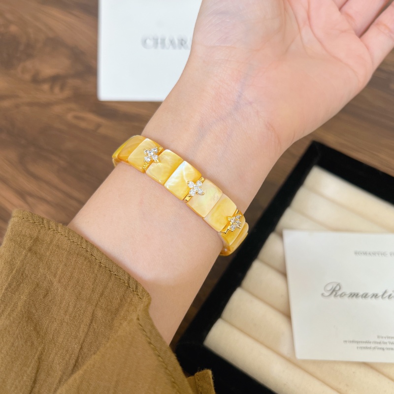 铜合金贝壳手链 X1631[星落]白贝贝母手牌高端轻奢多样性发一