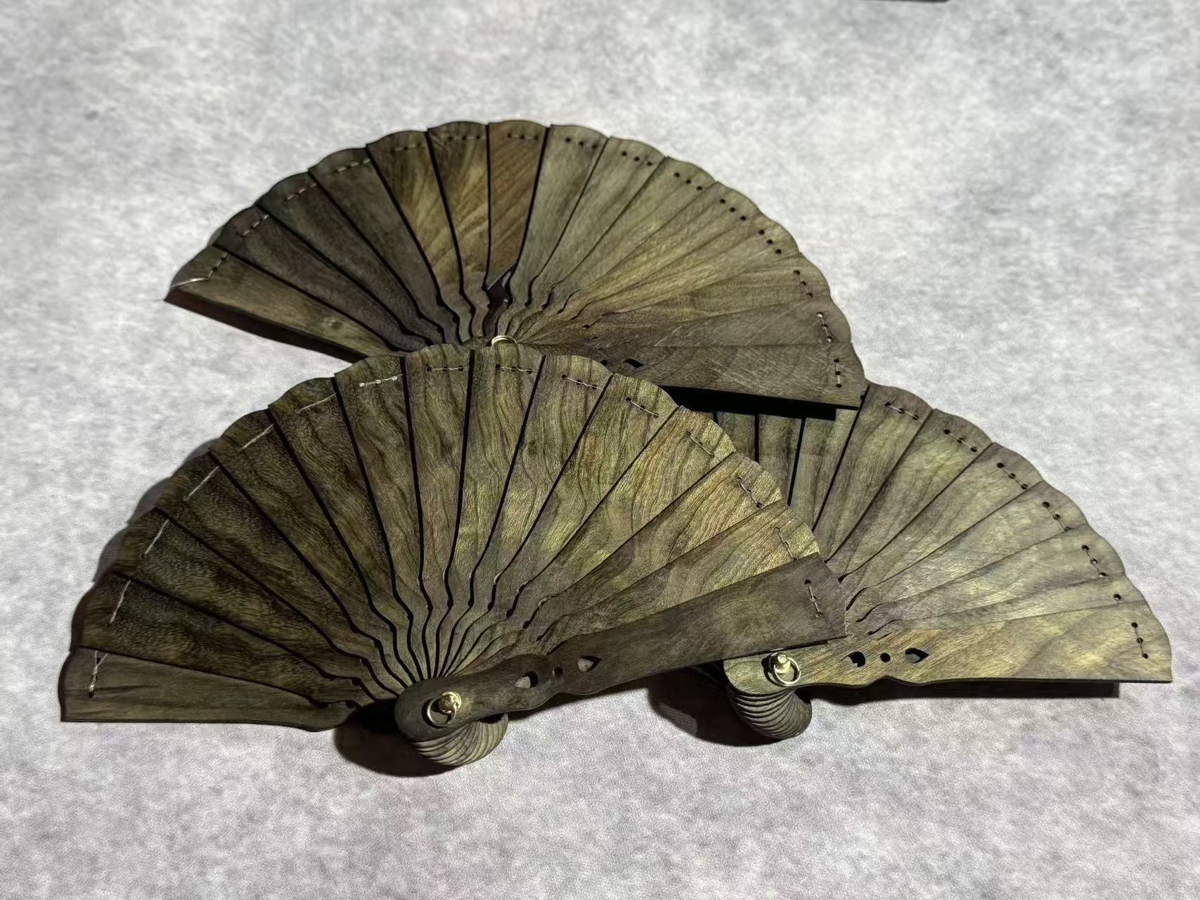 迷你金丝楠小叶桢楠10cm苏扇复古实扇子中国风摆件送礼手工定制