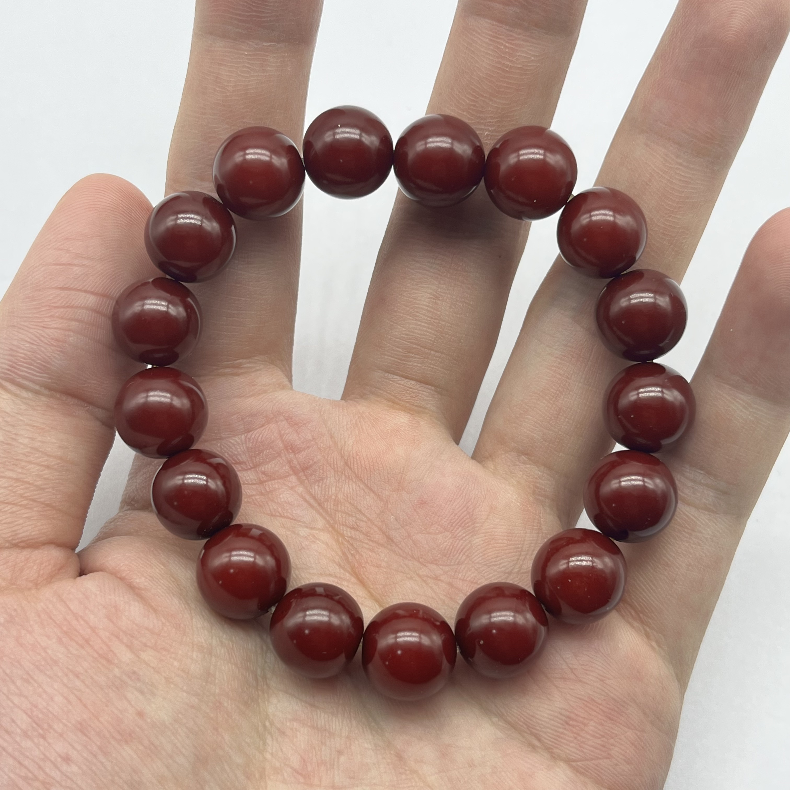 红菩提圆珠卡12单圈手串无礼盒菩提根 1028