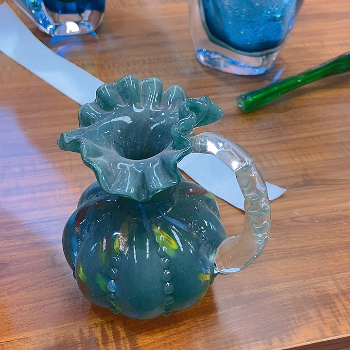 琉璃琉璃花瓶高14宽2